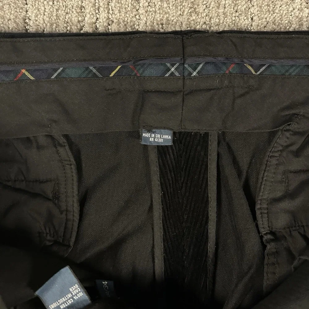Polo Ralph Lauren Preston Pants Mens 38x34 Black Corduroy Trouser Vintage 90s‎
